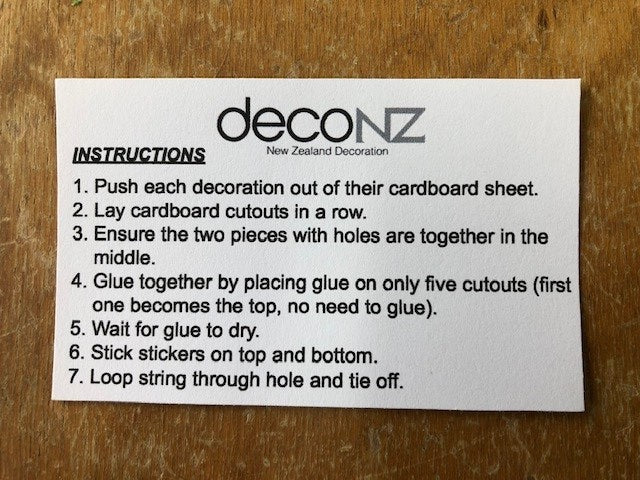 Deconz 3D Decoration Kits - New Zealand Decorations Complete Set of five (5) ✰✰✰ MULTI PACK SPECIAL ✰✰✰