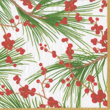 Christmas Serviettes - Berries and Pine